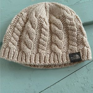 North face beanie fleece inside.  One size/ med